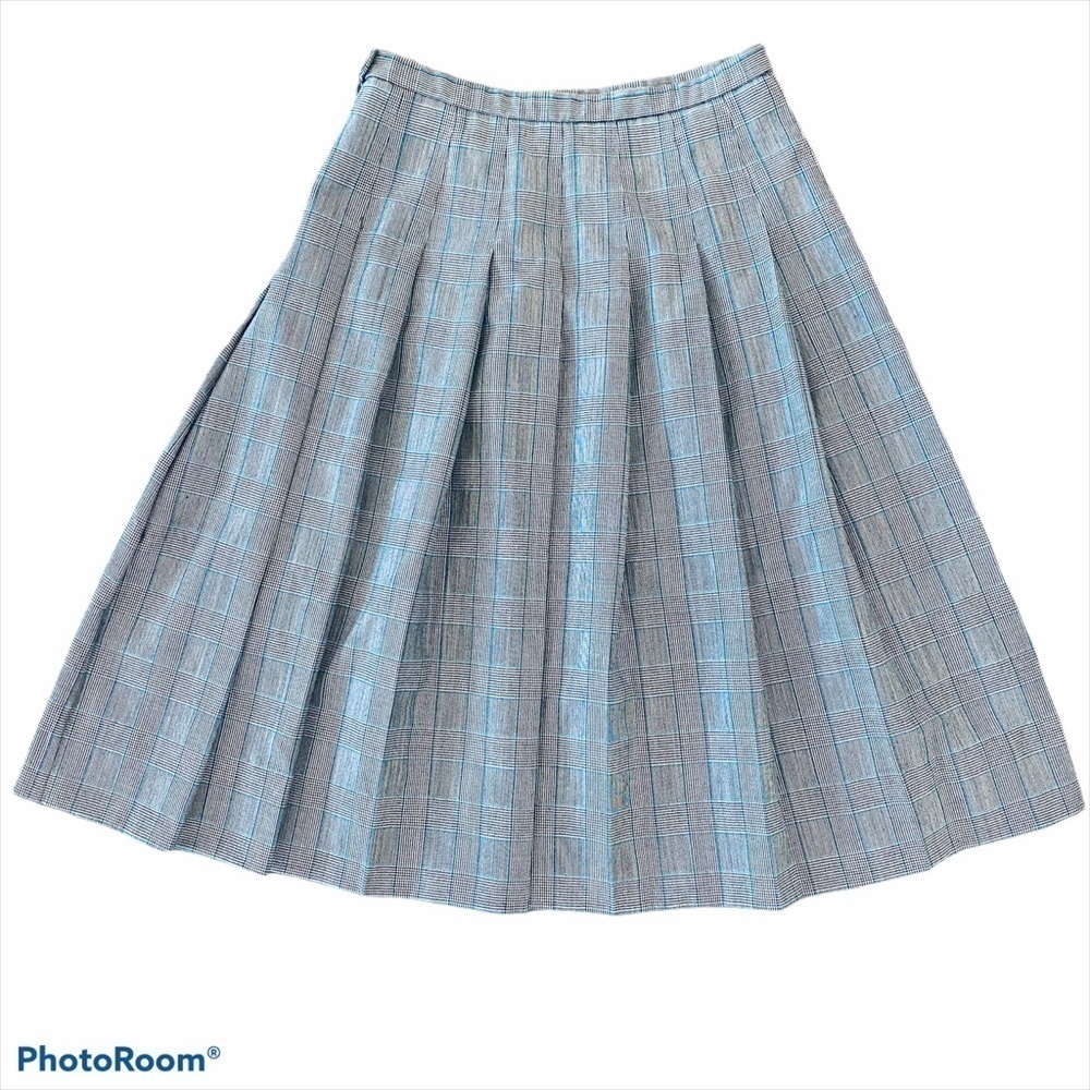 Pendleton Houndstooth 100% Wool Pleated Skirt Siz… - image 1